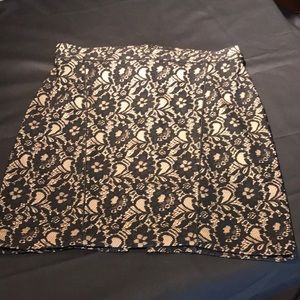 Express black nude lace mini skirt
